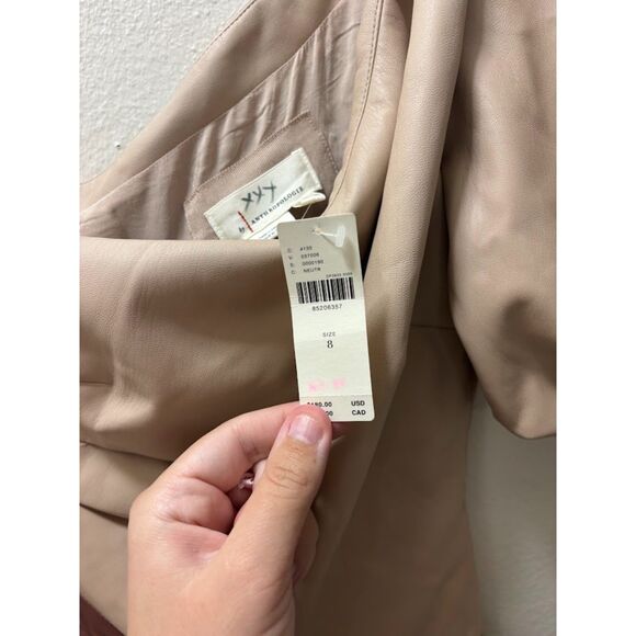 NWT Anthropologie Faux Leather One-Shoulder Asymmetrical Midi Dress size 8 - Picture 3 of 4